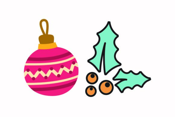 Christmas Accessories Holly Berries Illustrations