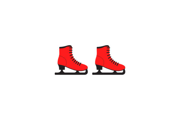 Christmas Asset Ice Skating Shoes Vector