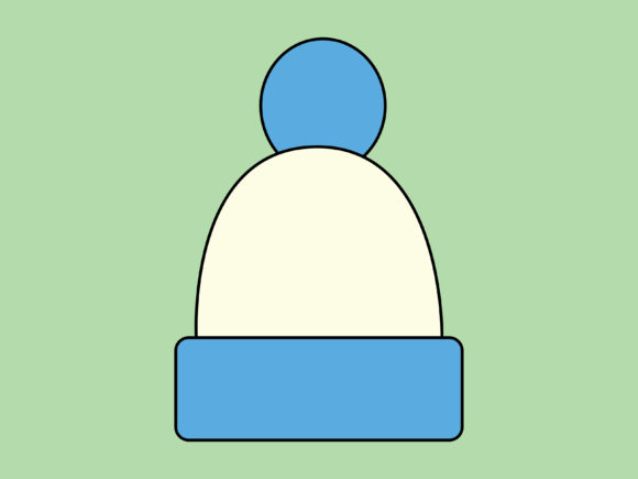 Christmas Blue Beanie Illustration
