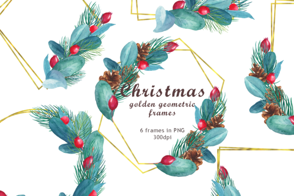 Christmas Frames with Wreaths Illustrations