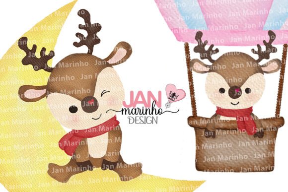 Christmas of Loving Watercolor Clipart Illustrations