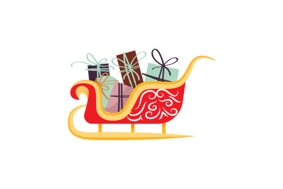 Christmas Santa Sled Illustrations