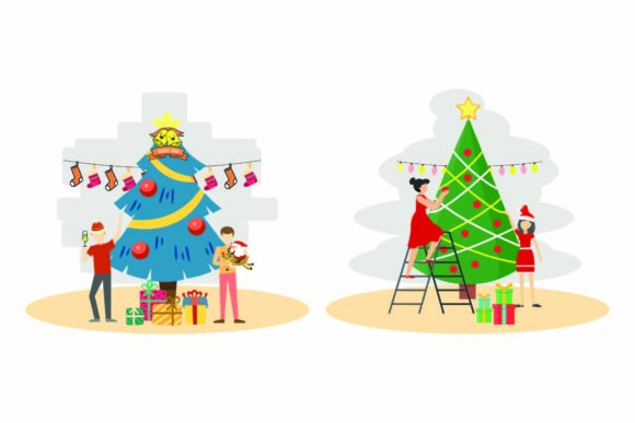 Christmas Tree Illustrations for Seasonal Design