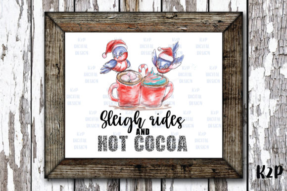 Sublimation Christmas Cardinal Hot Cocoa Illustrations