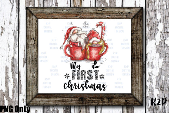 Sublimation Gnome My First Christmas Illustrations