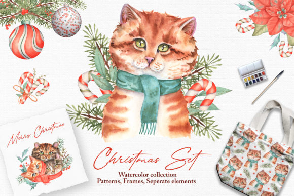 Watercolor Christmas Set: A Warm Illustration for Seasonal Design