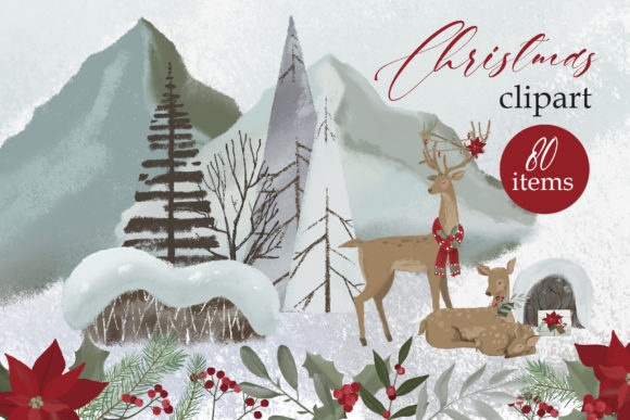 Woodland Christmas Clipart for Seasonal Design